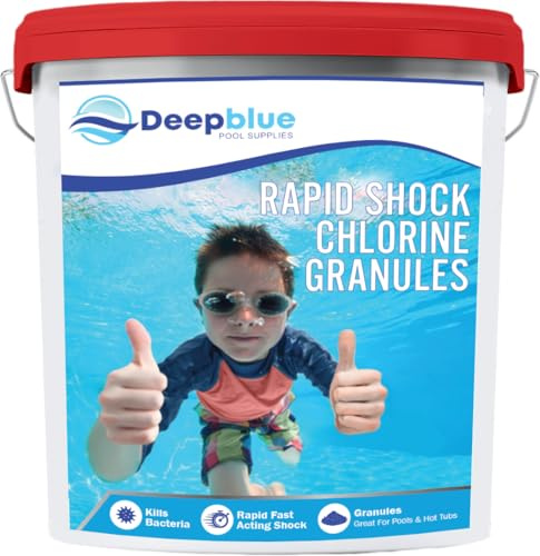 Deep Blue RAPID Shock - Gránulos de cloro, tratamiento de disolución rápida para jacuzzis y piscinas (1 kg)
