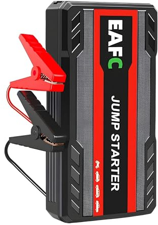 EAFC Avviatore Batteria, 600A Avviatore di Emergenza per Auto/Moto 3.0L Diesel Starter Batteria Auto Portatile Jump Start con LED/LCD Booster Avviamento
