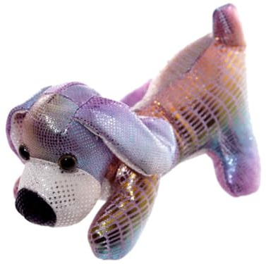 LK Trend & Style Sandtier Hund Handschmeichler, 16cm, 300g, Plüsch-Seelentröster, Deko, Krankenhaus-Geschenk (Metallisch hell)