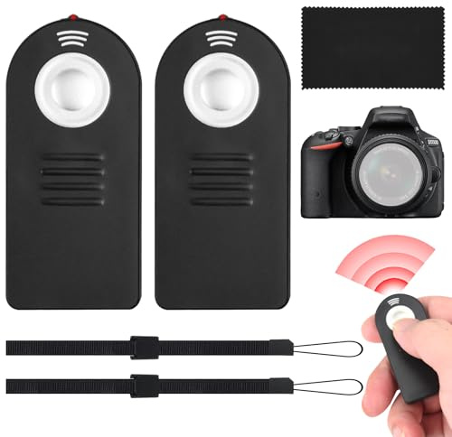 Camkix Wireless IR Shutter Remote Control (2-Pack) - Compatible with Nikon and Canon Cameras (DF, D5, D610, D750, D810, D5300, D7200 and EOS 5D Mark IV, 5DS, 6D, 77D, 100D, 750D, 1300D, 10X Mark II)