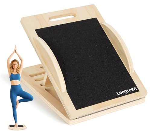 2-en-1 Planche Inclinée & Balance Board Bois, Pliable 4 Niveaux
