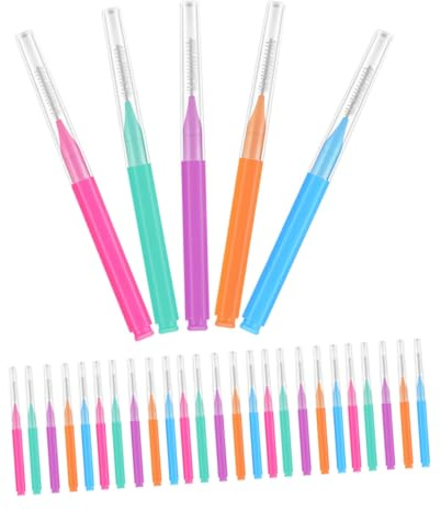 CONGARTENO 50 pièces Brosses Interdentaires Mix Couleurs Brossettes Nettoyage Dents Compactes et Ergonomiques Acier Inoxydable pour Hygiène Buccale Quotidienne
