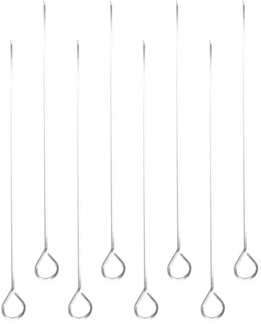 OSALADI Brochettes en Acier Inoxydable 30 CM Lot de 8 Pièces pour Barbecue et Camping Brochettes à Poulet Polyvalentes Accessoires Cuisine Extérieure pour Grillades et Légumes
