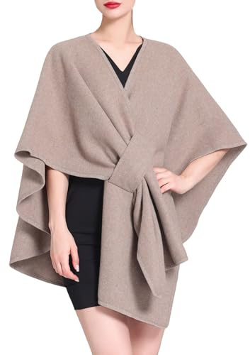Scialle Donna Poncho Elegante Coperta Coprispalle Indossabile Sciarpa Cardigan Da Casa Mantella Grande Invernale Scialle Maglione Caldo