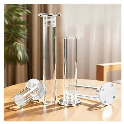 Bordben i akryl, Transparent akryl möbelben med skruvar Paket med 4 flera storlekar 8-40 cm(8cm)
