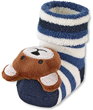 Sterntaler Baby Rattle Socks Teddy Bear Medias, Navy Blue, 16 Unisex bebé