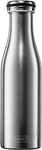 Lurch 240929 Isolierflasche/Thermoflasche für heiße und kalte Getränke aus doppelwandigem, gesandstrahltem Edelstahl 0,5l
