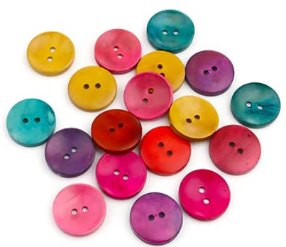 50 große, bunte Holzknöpfe (35mm, 30mm oder 25mm) - 2-Loch rundes Mix für Basteln und Annähen, XL Knöpfe, Zweilochknöpfe zum Nähen, Jackenknöpfe
