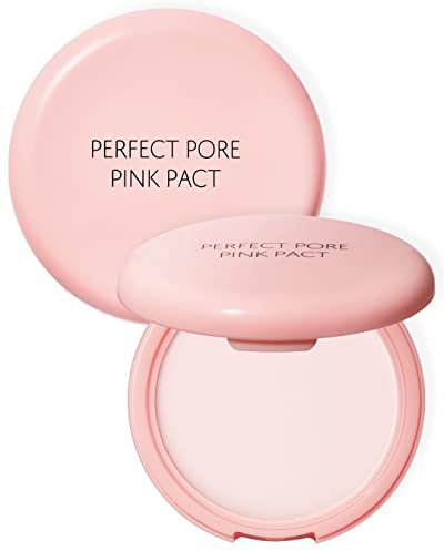 THESAEM Saemmul Perfect Pore Pink Pact - Sebum Control Face Powder with 15% Calamine for Oily Sensitive Skin - Oil Control Moisture System Compact - Korean Makeup Pressed Powder, 0.37oz.