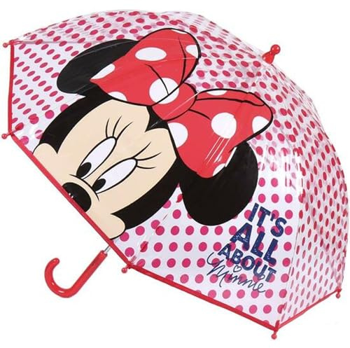 CERDÁ LIFE'S LITTLE MOMENTS - Ombrello a bolle manuale di Minnie Mouse - Licenza ufficiale Disney, Cartoni animati, Rosso (2400000612)