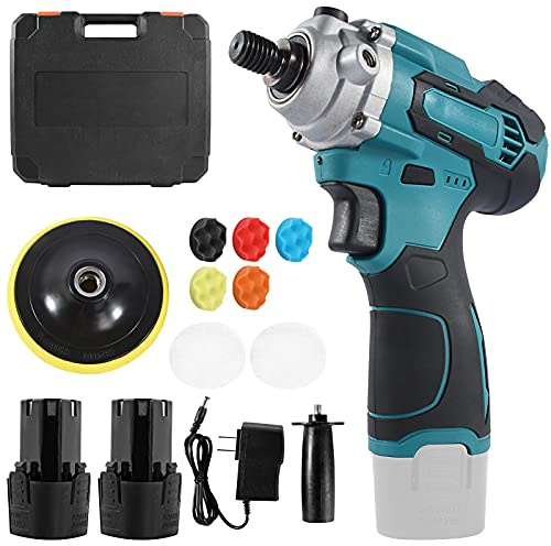 PENNY73 Lucidatrice per Auto 20V Ceretta Portatile a Batteria agli Ioni di Litio Orbitale Doppia Azione Levigatrice Lucidatura Strumento di Riparazione dei Graffi con 2 Batterie