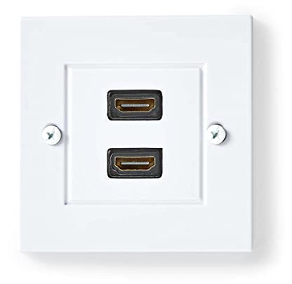 Nedis CVGP34955WT Prise Murale HDMI™ | 2 x HDMI™ Femelle | 4K @ 60Hz | HDMI™ Femelle | Noir | 18 Gbps | plaqué Or | 85 mm | 8 mm | 85 mm | enveloppe