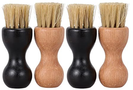 COHEALI 4 Stück Schuhcreme Pinsel Applikator Schuhe Reinigungsbürsten Haar Entstaubungsbürsten Creme Applikator für Schuhe Tasche Hellgrau Dunkelgrau