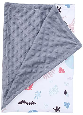 URFEDA Coperta estiva per neonati, double face, in cotone, sottile, 75 cm x 100 cm, colore grigio, mussola e microfibra soffice, coperta per gattonare e passeggino, coperta climatica