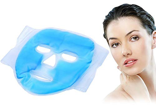 Kühlmaske Gesicht mit Klettverschluss, Eiskalte Kühlmaske & Heiße Kompresse Kühlpads Gesicht Gel Gesichtsmaske gegen Stress, Schmerzen, Schwellungen und als Migränemaske