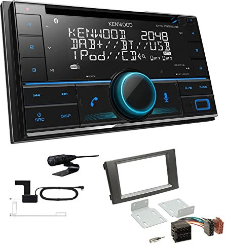 Kenwood DPX-7300DAB 2-DIN Autoradio mit Bluetooth Digitalradio DAB+ USB CD passend für Iveco Daily IV und V 2006-2014 dunkelgrau