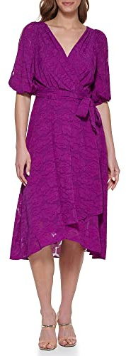 DKNY Dam asymmetrisk fåll fuskpäls klänning, Magnolia, 44