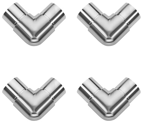 4 x Edelstahl Rohrbogen 90° Ø 42,4 mm Handlauf Geländer Eckverbinder