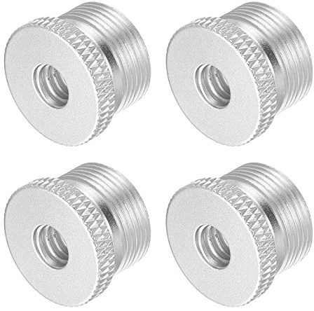 PATIKIL 4Pack Mikrofonstativ Adapter 1/4 Buchse x 5/8 Stecker Aluminium Legierung Gewinde Schraube Adapter für Kamera Stand Silber