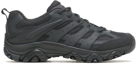 Merrell Men's Moab 3 Tactical Industrial Shoes, Waterproof Coated Leather & Mesh Upper Combat Outdoor Work Boots Industrial Shoe, Black, 4.5