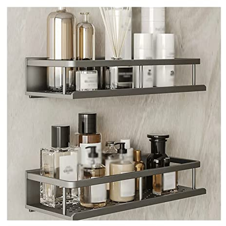 Floating Shelves Storage Rack Toilet Washstand Double Layer Simple Storage Rack Kitchen Counter Metal Storage Rack Wall Perforated Storage Rack Bathroom Shelves Hanging Spice Rack Wall Mount ( Size :