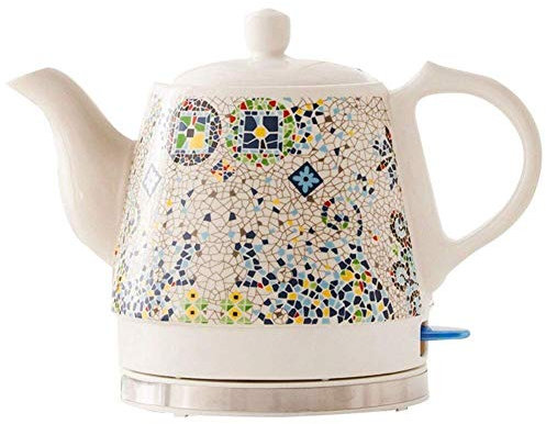 Bollitori Teiera in ceramica senza fili |Bollitore elettrico |1,2 litri |Spegnimento automatico e protezione contro l'ebollizione |1000 W veloce Present