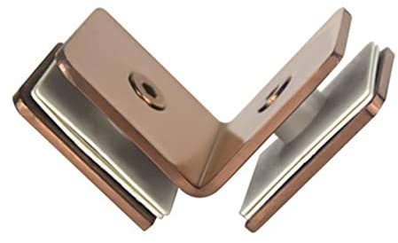 Duschwand Scharniere,Duschwand Beschläge, Drehscharnier aus Edelstahl 304, Roségold, Glas, fester Clip, Badezimmer-Glastür, fester Code, Ecktrennwand, Duschraum, Link-Clip-Scharnier-Set (Farbe: 0, Grö
