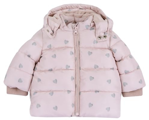 Chicco Baby-flicka Giubbino Con Cappuccio varm vinterjacka med avtagbar huva, Rosa (2), 0 månader