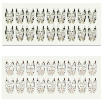 KTGCOZS 36 Stück realistische Fliegenbindungsflügel, vorgeschnittene Zikaden, Steinfliegenflügel, Angelköder, DIY-Fliegenbindungsmaterial