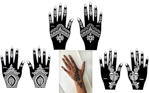 BeyondTattoos Tatueringsstencil för henna och paljetter - set med 6 modeller - bohemisk
