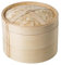 Bamboo Steamer 22CM, Two-Tier Food Steamer Basket/Dim Sum Steamer, Includes Bamboo Lid and 2 x Bamboo Baskets, Great for Asian Cooking, Buns, Dumplings, Vegetables, Fish