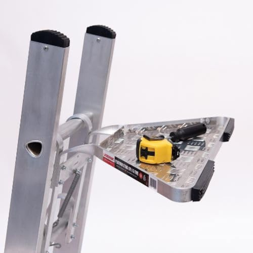 Laddermat Platform Ladder Stand-Off / S-Type LMPS-45, Aluminium & Rubber, Silver, 64cm x 35cm, 10kg Load Capacity, 2-Year Warranty