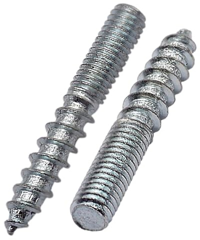 SKIR'CO (25 st) Hängbultar M6 x 40 mm, dubbla gängade pluggskruvar, dubbelhuvudena bultar