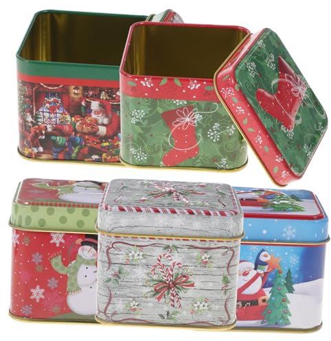 VINTORKY Bonbondose Für Weihnachten Keksdose Aus Eisen Weihnachtsmotiv Deko Ornament