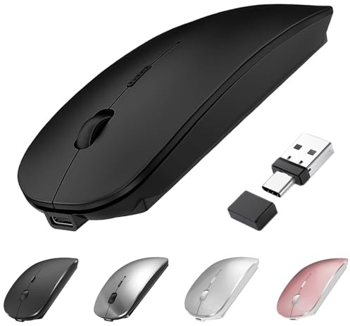 Suteke Souris Bluetooth USB-C sans fil pour MacBook Air Pro iMac, ordinateur de bureau, souris rechargeable type C, compatible Surface Pro/iPad