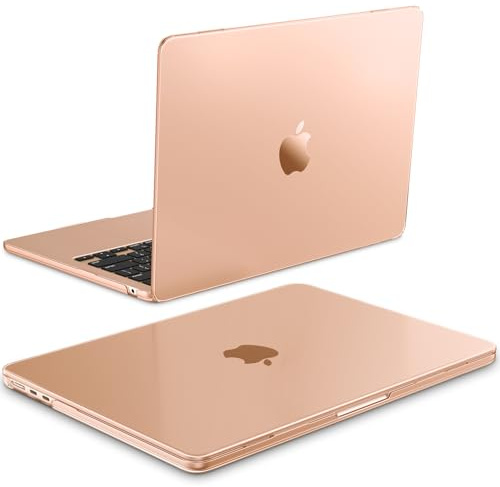 Fintie Hülle Kompatibel mit MacBook Air 13.6 Zoll M4 M3 M2 A3240 A3113 A2681 (2025-2022), [100% Entspricht der Offiziellen Farbe] Premium Ultradünne Matte Hartschale Schutzhülle, Pfirsichrosa