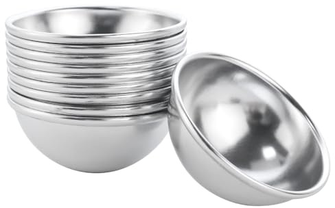 MEIYOUJU AM 10 Pcs Hemisphere Cake Pan Anodized Aluminum Half Ball Cake Mould 3D Small Hemisphere Cake DIY Birthday Cake Pan Pudding Baking Mold Handmade Pastry Cupcake Mould