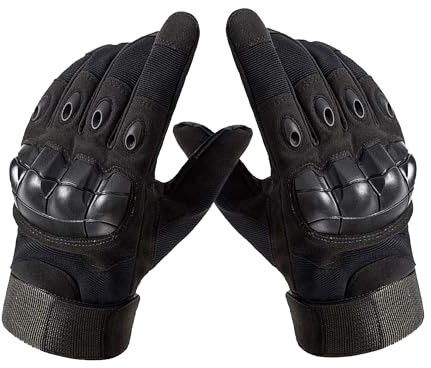 Cosymate Guanti da moto con dita intere, traspiranti, protettivi, per uomini e donne, ideali per equitazione, corsa, arrampicata, motocross, ciclismo, BMX, ATV e MTB, colore nero