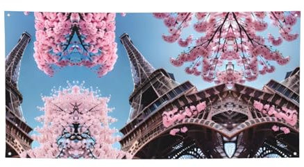 Ölgemälde Paris Eiffelturm Druck Urlaub Party Banner Outdoor Indoor Hängende Dekoration für Hof, Garten, Veranda, Zaun, Wandgeschäft