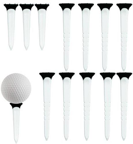 scyca Lange Golf-Tees,Driver-Tees,12X Golf-Hinterhof-Tees | Golf-Tees mit weniger Reibung, höhenverstellbar, Golfzubehör für Männer und Frauen, Golfliebhaber