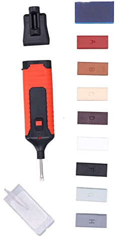 Kit de Réparation de Carrelage avec Stylo Chauffant électrique, avec Blocs de Cire de 8 Couleurs, Bloc de Grattage, Jersey, Bloc D'éponge de Polissage pour Carreaux de Céramique,
