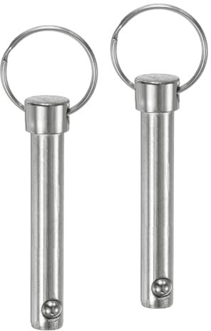 M METERXITY 2er-Pack Schnellspannstifte, 3/8 [10mm] Durchmesser, 2,01 [51mm] Verwendungslänge Bimini Top Stift für Schiffbau/Anhänger, 2,36 [60mm] Gesamtlänge Karbonstahl-Hardware-Stifte