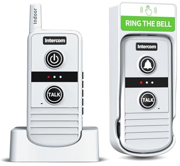 PANDAAR Wireless Doorbell,Two Way Wireless Intercom System,4900 feet Range and 16 channels, 4 Volume Levels,21 Ringtones,Battery Powered Intercoms Doorbells for Home Office Classroom