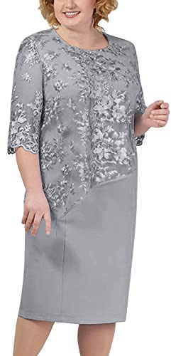 Kleider Hochzeitsgast Kurzes Midikleid Damen Cocktail-Abend-Partykleid Strandkleid 48