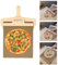 WIOONI 58x30cm Pizzaschieber, Sliding Pizza Peel mit Griff und Backtuch Antihaftbeschichteter Pizzaslider für Einfache Übertragung von Pizza, Kuchen, Brot, Pizza Zubehör