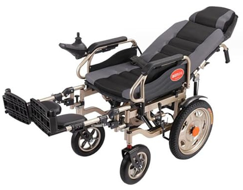 ERSINIAN Sillas de Ruedas eléctricas para Adultos, 2023. Silla de Ruedas eléctrica Plegable y Ligera, Totalmente reclinable, con reposacabezas, portátil (tamaño: C).