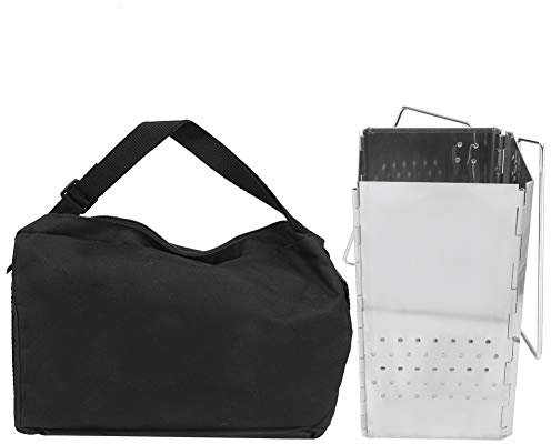 Ciminiera Barbecue, Piegabilità Accenditore Carbonella, 6.4x6.1x11.4in, Ideale per Campeggio, Balcone, Giardino, Multifunzione Grigliate Riscaldamento Cottura Legna