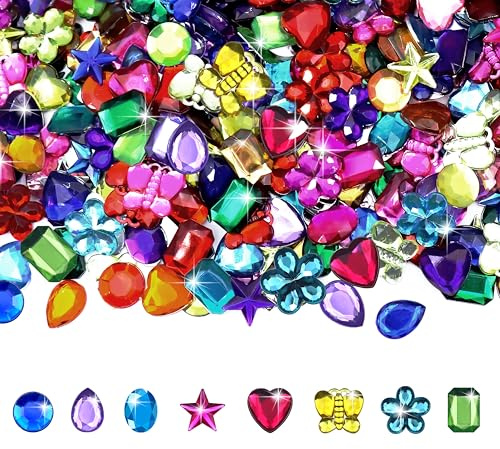 Gemas de Acrílicas Multicolor Diamantes de Imitación Plana de Rhinestones de Piedras para Manualidades Ropa DIY Decoración 1200 Piezas