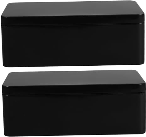 VALICLUD 2pcs Decorative Metal Storage Box Multi-use Tinplate Container for Wedding Souvenirs Cash Treats Sturdy Airtight Lid for Keepsakes and Organizing