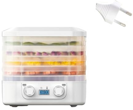 Vocdikficy Máquina Secadora por Congelación de Alimentos, Secadora con Flujo de Aire de 360° para Bocadillos Dulces, con Temporizador Ajustable y Control de Temperatura (UE)